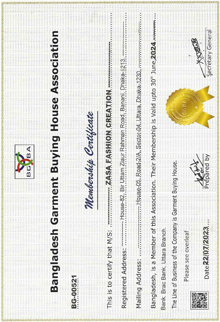 BGBA Certificate